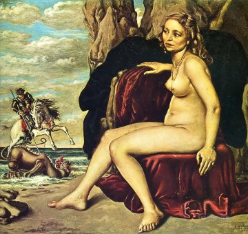  drag Pintura - San Jorge matando al dragón 1940 Giorgio de Chirico Surrealismo metafísico